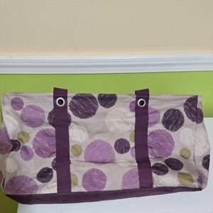 Thirty-One Large Utility Tote (Retired Purple Dot Print)